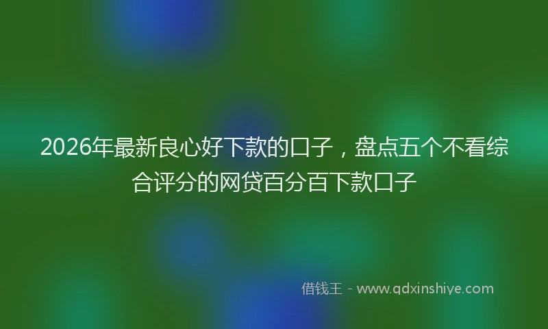 2026年最新良心好下款的口子，盘点五个不看综合评分的网贷百分百下款口子
