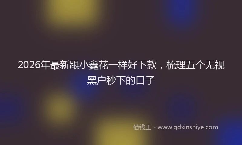 2026年最新跟小鑫花一样好下款，梳理五个无视黑户秒下的口子