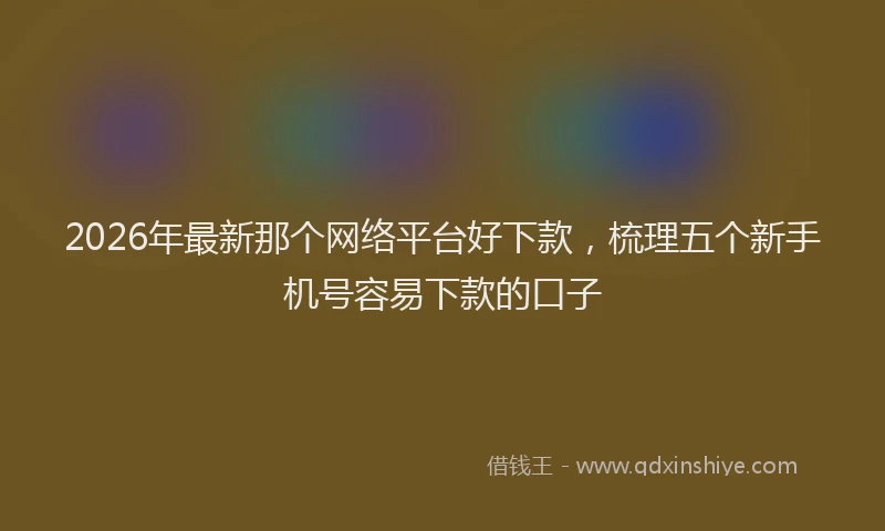 2026年最新那个网络平台好下款，梳理五个新手机号容易下款的口子
