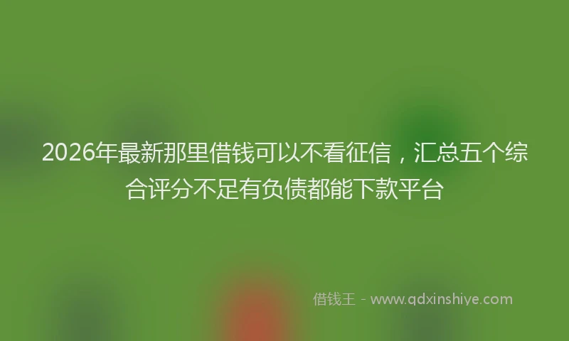 2026年最新那里借钱可以不看征信，汇总五个综合评分不足有负债都能下款平台
