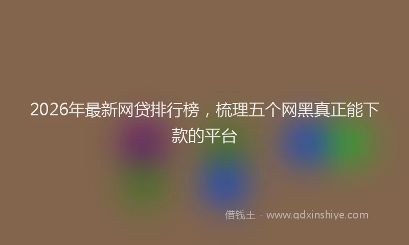 2026年最新网贷排行榜，梳理五个网黑真正能下款的平台