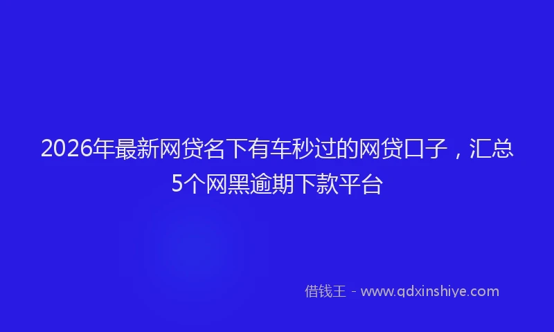 2026年最新网贷名下有车秒过的网贷口子，汇总5个网黑逾期下款平台