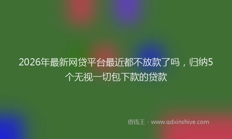 2026年最新网贷平台最近都不放款了吗，归纳5个无视一切包下款的贷款