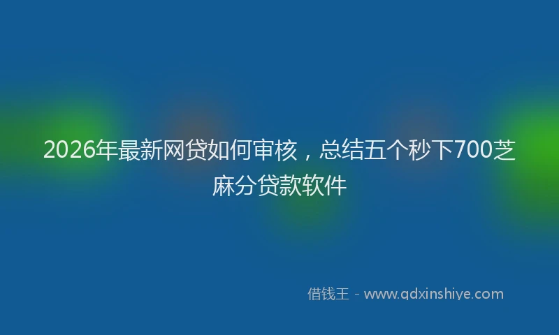 2026年最新网贷如何审核，总结五个秒下700芝麻分贷款软件