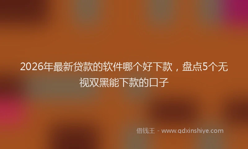 2026年最新贷款的软件哪个好下款，盘点5个无视双黑能下款的口子