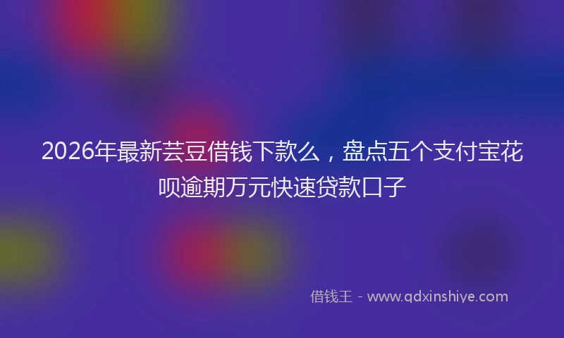 2026年最新芸豆借钱下款么，盘点五个支付宝花呗逾期万元快速贷款口子