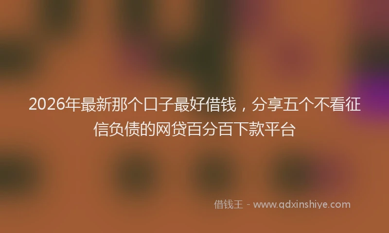 2026年最新那个口子最好借钱，分享五个不看征信负债的网贷百分百下款平台