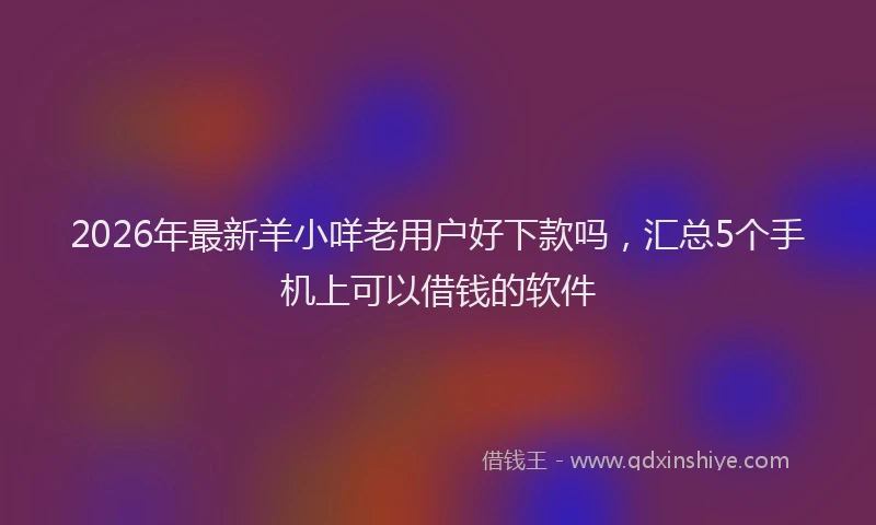 2026年最新羊小咩老用户好下款吗，汇总5个手机上可以借钱的软件