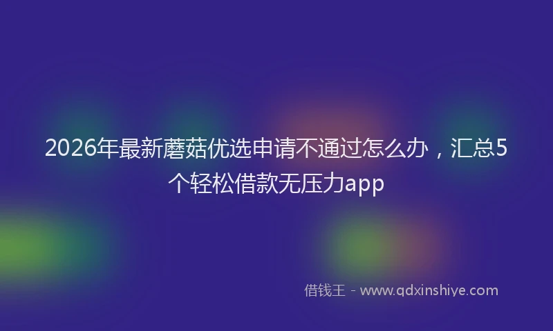 2026年最新蘑菇优选申请不通过怎么办，汇总5个轻松借款无压力app
