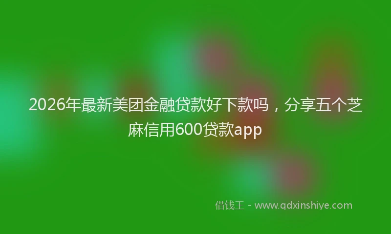 2026年最新美团金融贷款好下款吗，分享五个芝麻信用600贷款app