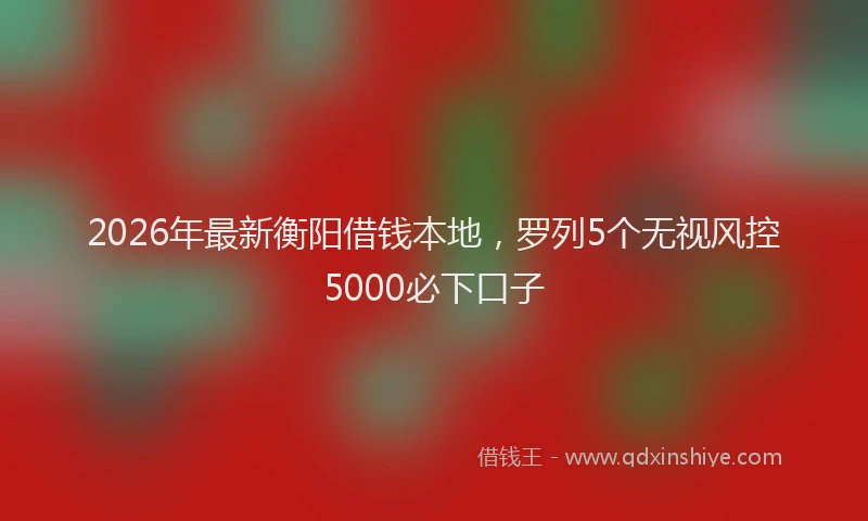 2026年最新衡阳借钱本地，罗列5个无视风控5000必下口子