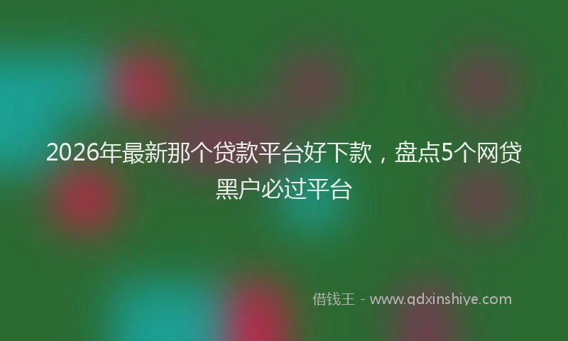 2026年最新那个贷款平台好下款，盘点5个网贷黑户必过平台