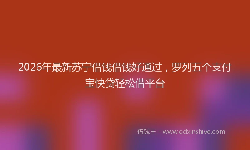 2026年最新苏宁借钱借钱好通过，罗列五个支付宝快贷轻松借平台