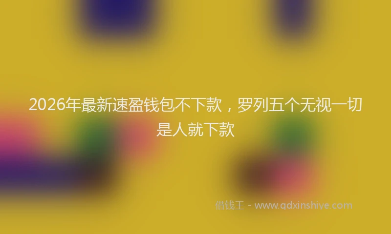 2026年最新速盈钱包不下款，罗列五个无视一切是人就下款