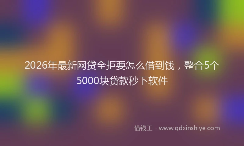 2026年最新网贷全拒要怎么借到钱，整合5个5000块贷款秒下软件
