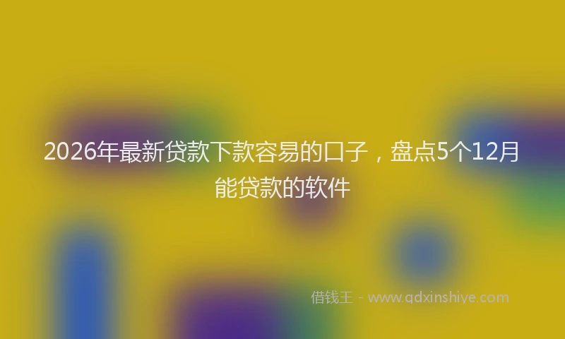 2026年最新贷款下款容易的口子，盘点5个12月能贷款的软件