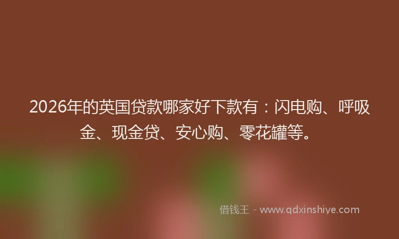 2026年的英国贷款哪家好下款有：闪电购、呼吸金、现金贷、安心购、零花罐等。