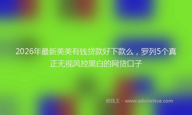 2026年最新美美有钱贷款好下款么，罗列5个真正无视风控黑白的网贷口子