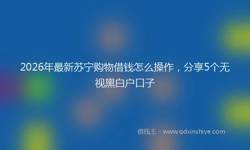 2026年最新苏宁购物借钱怎么操作，分享5个无视黑白户口子