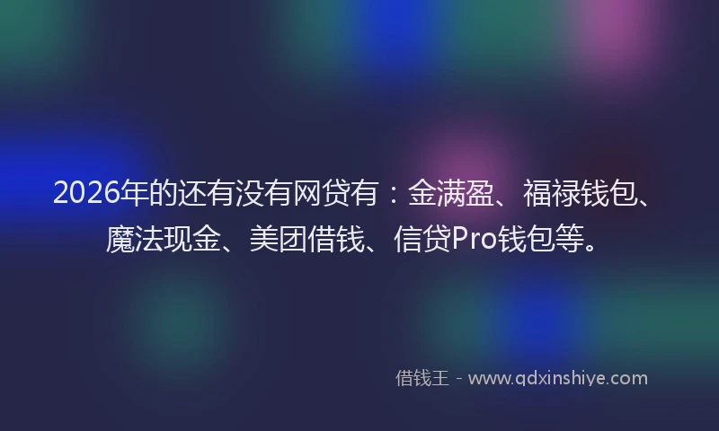2026年的还有没有网贷有：金满盈、福禄钱包、魔法现金、美团借钱、信贷Pro钱包等。