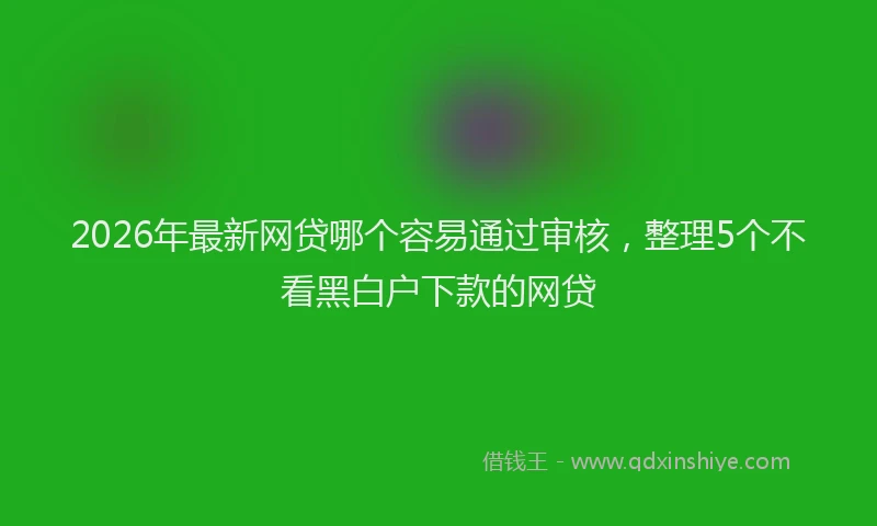 2026年最新网贷哪个容易通过审核，整理5个不看黑白户下款的网贷