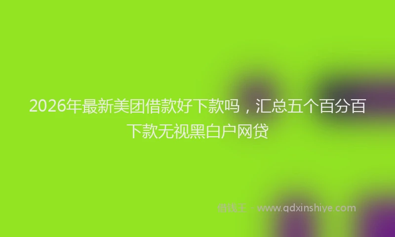 2026年最新美团借款好下款吗，汇总五个百分百下款无视黑白户网贷