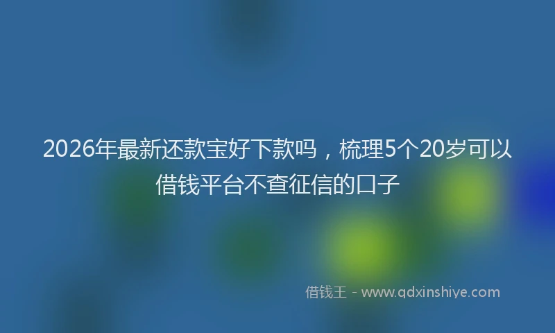 2026年最新还款宝好下款吗，梳理5个20岁可以借钱平台不查征信的口子