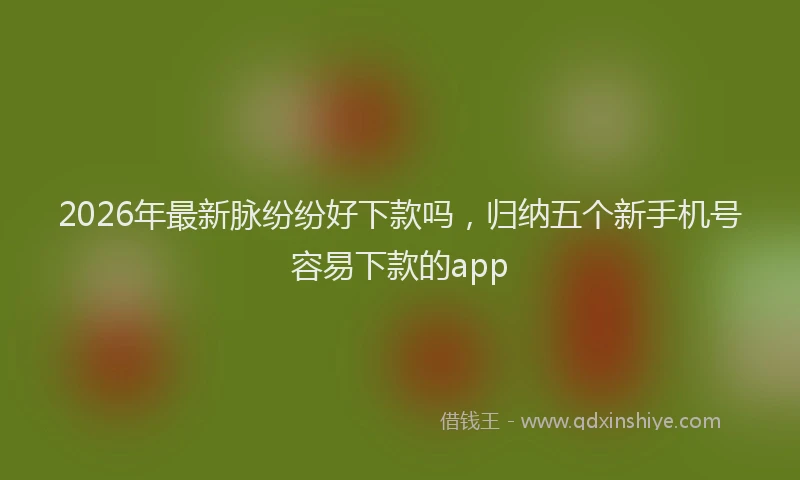 2026年最新脉纷纷好下款吗，归纳五个新手机号容易下款的app