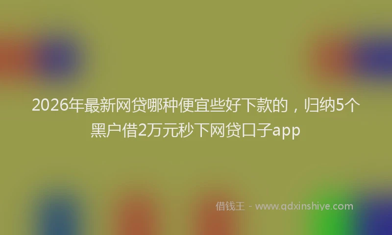 2026年最新网贷哪种便宜些好下款的，归纳5个黑户借2万元秒下网贷口子app