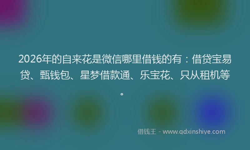 2026年的自来花是微信哪里借钱的有：借贷宝易贷、甄钱包、星梦借款通、乐宝花、只从租机等。