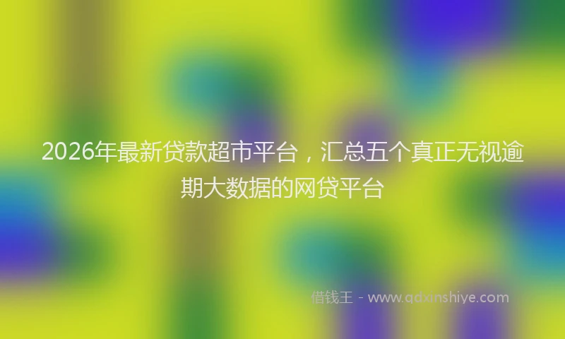 2026年最新贷款超市平台，汇总五个真正无视逾期大数据的网贷平台