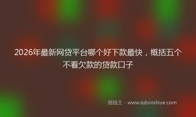 2026年最新网贷平台哪个好下款最快，概括五个不看欠款的贷款口子