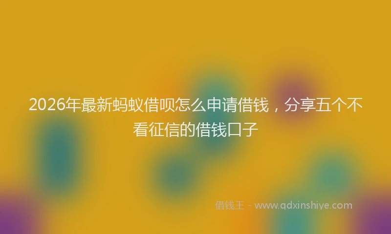 2026年最新蚂蚁借呗怎么申请借钱，分享五个不看征信的借钱口子