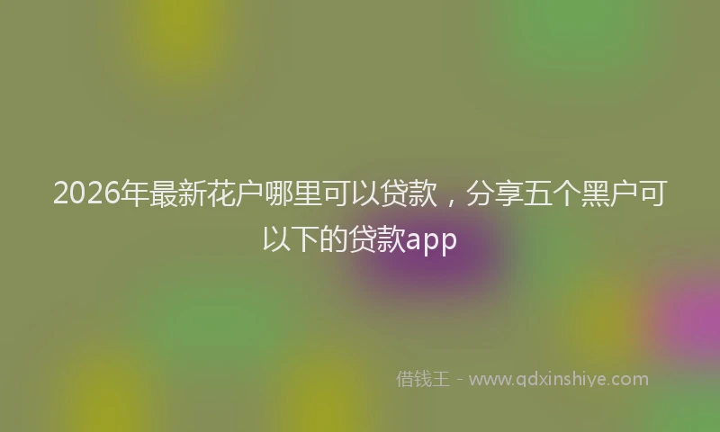 2026年最新花户哪里可以贷款，分享五个黑户可以下的贷款app