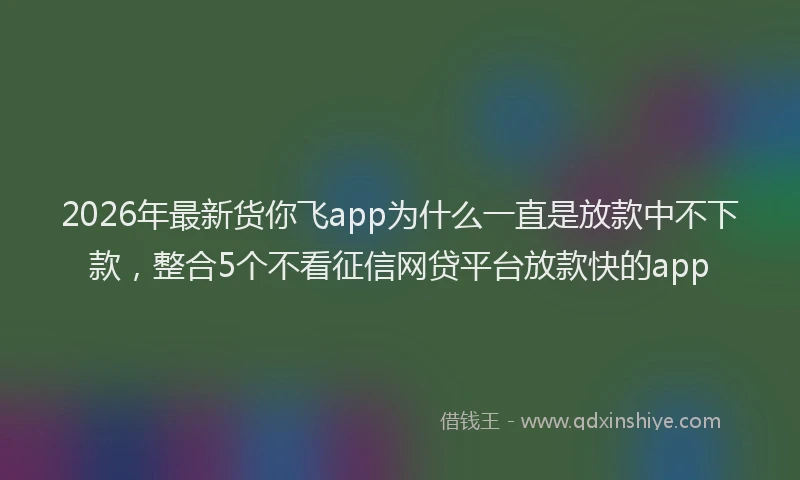 2026年最新货你飞app为什么一直是放款中不下款，整合5个不看征信网贷平台放款快的app