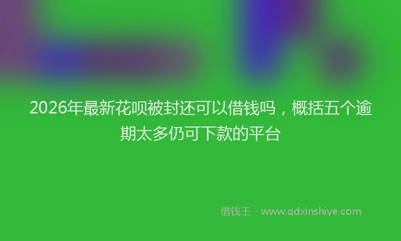 2026年最新花呗被封还可以借钱吗，概括五个逾期太多仍可下款的平台
