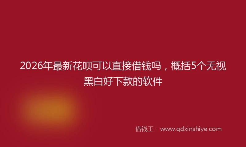 2026年最新花呗可以直接借钱吗，概括5个无视黑白好下款的软件