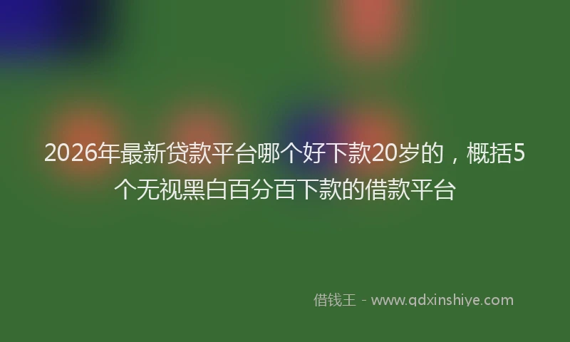 2026年最新贷款平台哪个好下款20岁的，概括5个无视黑白百分百下款的借款平台
