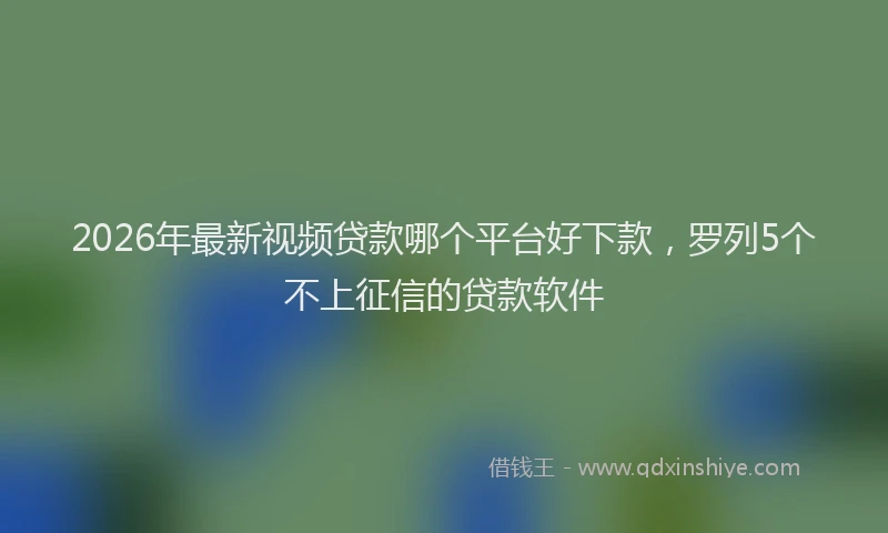 2026年最新视频贷款哪个平台好下款，罗列5个不上征信的贷款软件