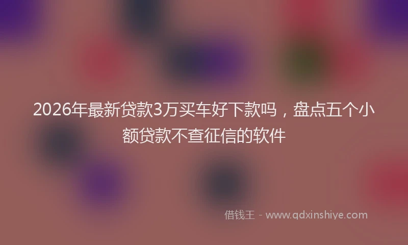 2026年最新贷款3万买车好下款吗，盘点五个小额贷款不查征信的软件