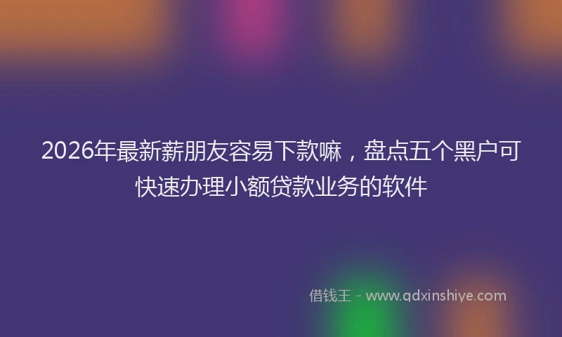 2026年最新薪朋友容易下款嘛，盘点五个黑户可快速办理小额贷款业务的软件