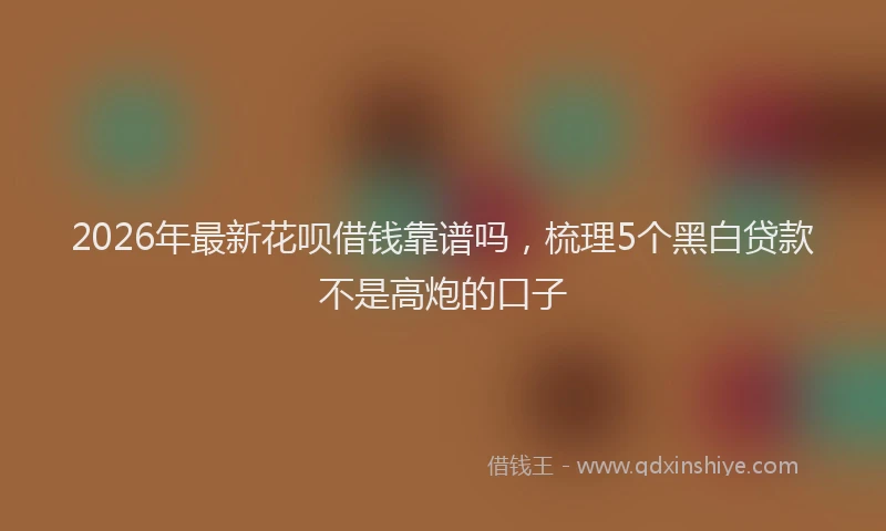 2026年最新花呗借钱靠谱吗，梳理5个黑白贷款不是高炮的口子