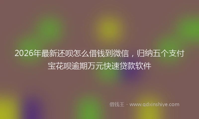 2026年最新还呗怎么借钱到微信，归纳五个支付宝花呗逾期万元快速贷款软件