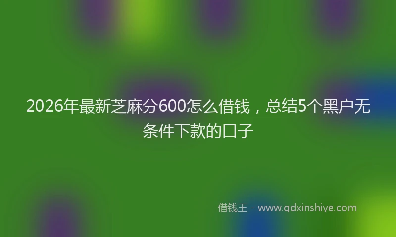 2026年最新芝麻分600怎么借钱，总结5个黑户无条件下款的口子