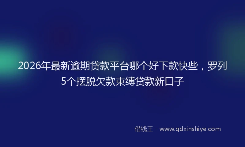 2026年最新逾期贷款平台哪个好下款快些，罗列5个摆脱欠款束缚贷款新口子