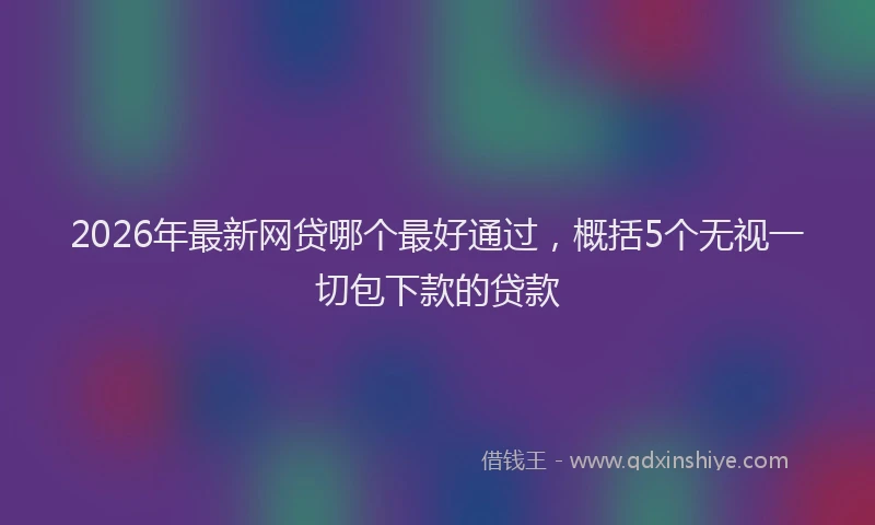 2026年最新网贷哪个最好通过，概括5个无视一切包下款的贷款
