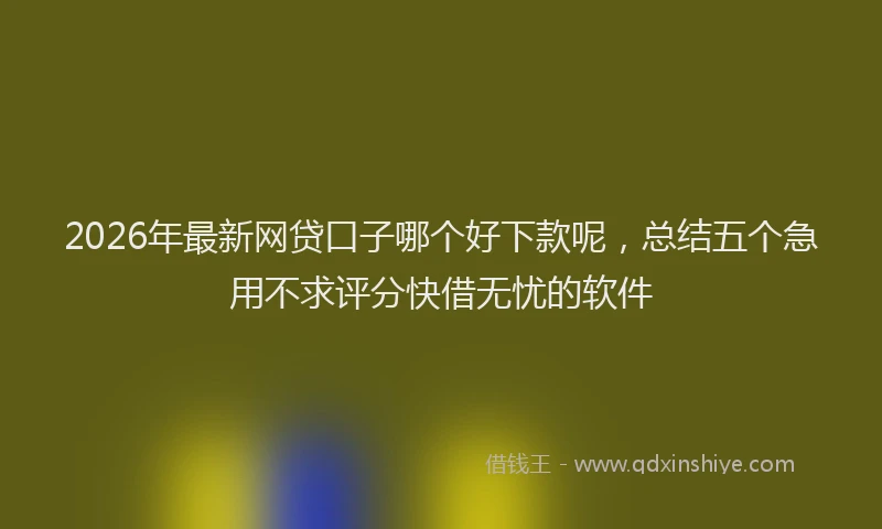 2026年最新网贷口子哪个好下款呢，总结五个急用不求评分快借无忧的软件