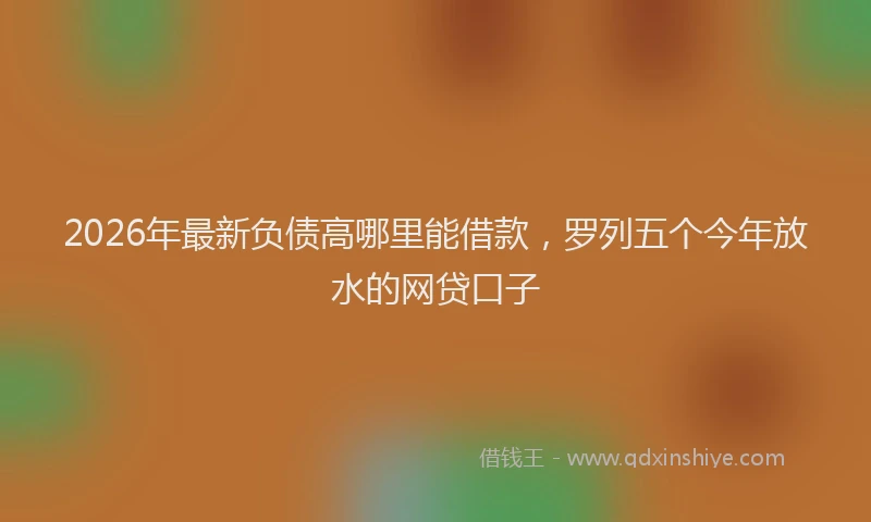 2026年最新负债高哪里能借款，罗列五个今年放水的网贷口子