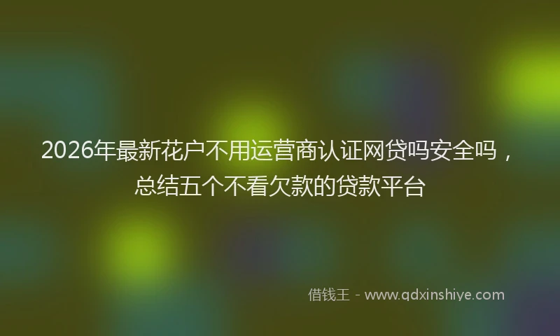 2026年最新花户不用运营商认证网贷吗安全吗，总结五个不看欠款的贷款平台