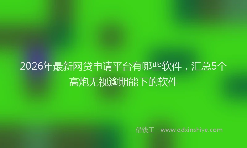 2026年最新网贷申请平台有哪些软件，汇总5个高炮无视逾期能下的软件